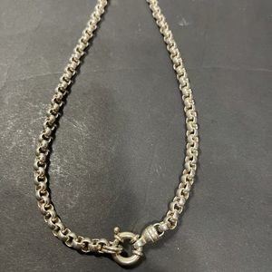 Solid sterling silver rolo chain necklace